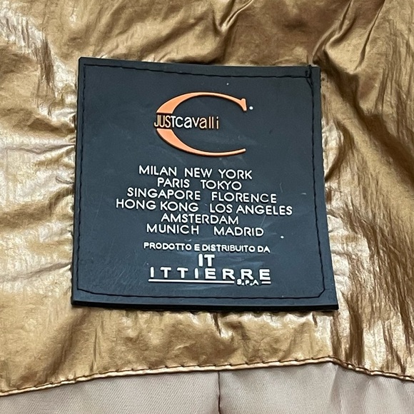 Just Cavalli Gold Puffer Jacket - Picture 12 of 16